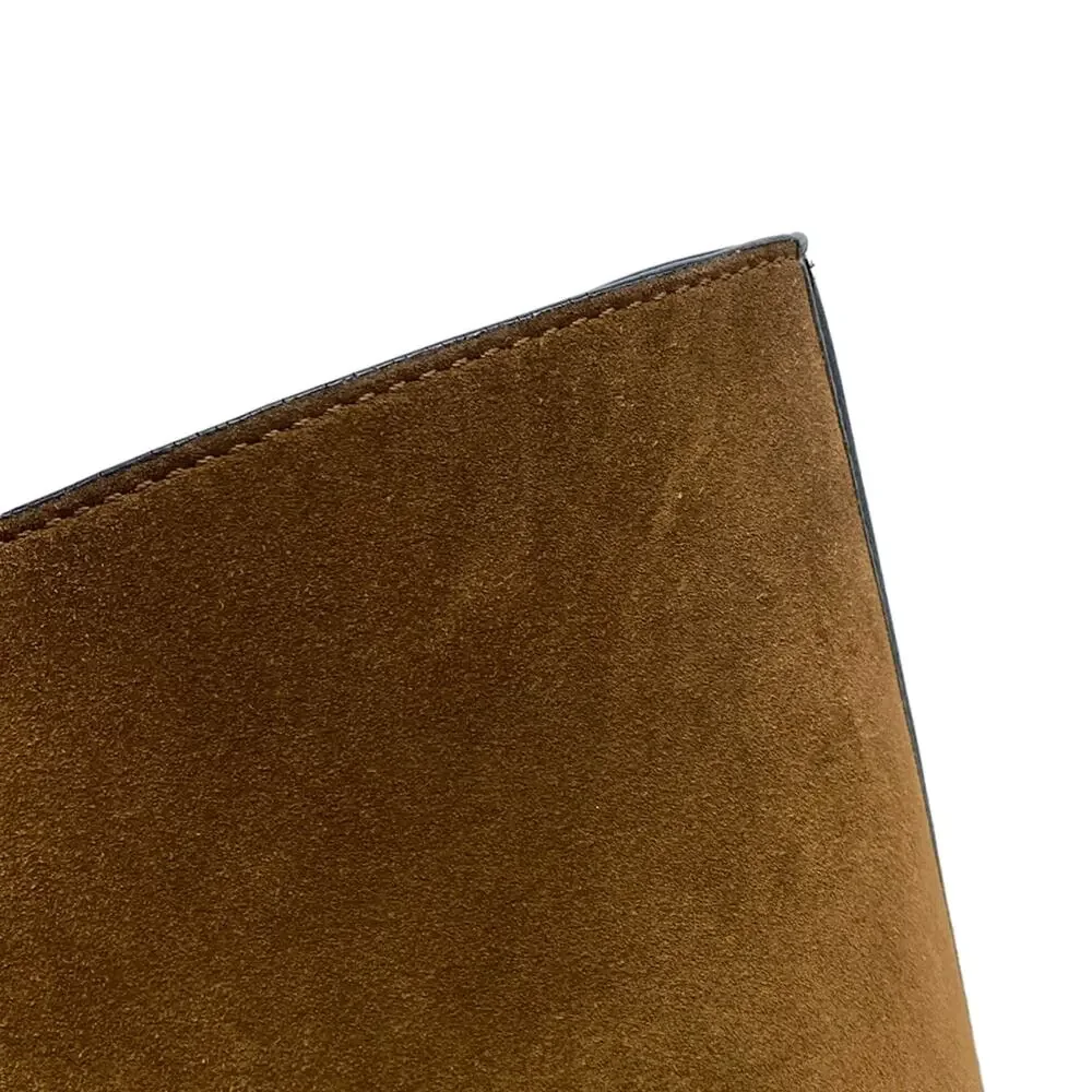Loewe Anagram Tote Bag Tote Bag Brown Black Suede Leather